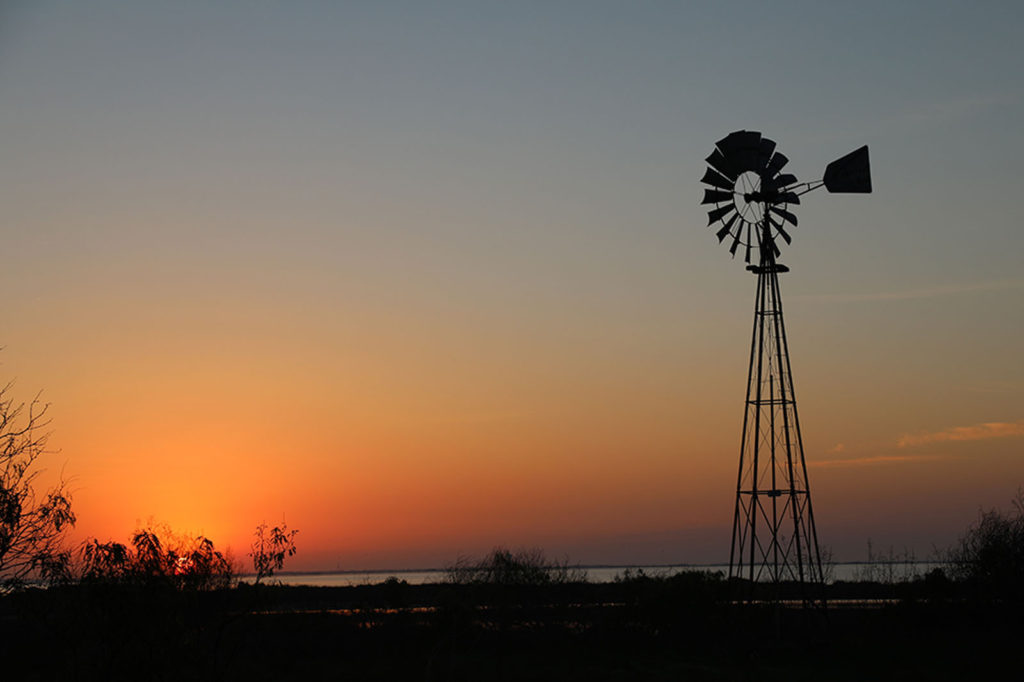Windmill at sunset